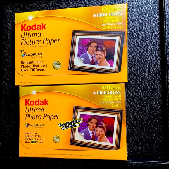 Kodak Ultima Picture Photo Paper High Gloss 4”X6” 2 sealed 100 count packages - Picture 1 of 8